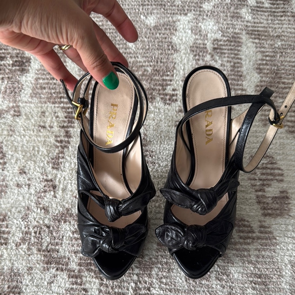 Prada Black Heels Sleek Design
